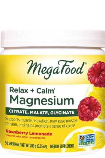MegaFood Relax + Calm Magnesium - Raspberry Lemonade Flavor