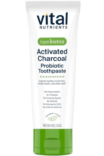 Vital Nutrients Hyperbiotics Activated Charcoal Probiotic Toothpaste
